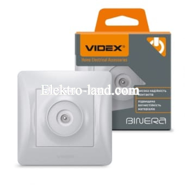 Розетка TV телевизионная одинарная серебрянный шелк Videx Binera 